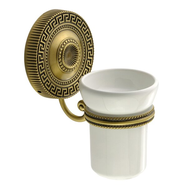 Migliore Montecarlo 31517 Стакан настенный, керамика белая/бронза
