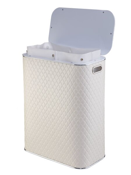 Корзина для белья Geralis CLH-B Ромб беж,.светлый, кант хром, стандартная