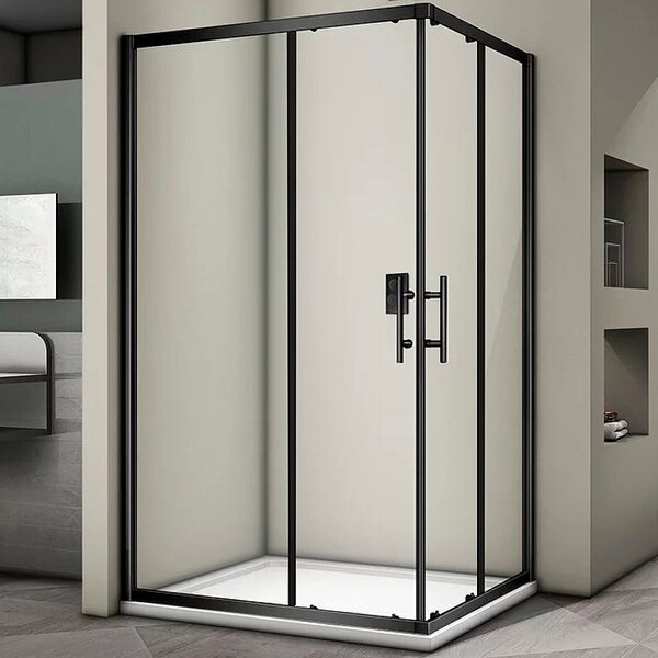 Душевой угол Veconi Rovigo RV-30B, 1000x900x1900 хром, стекло прозрачное