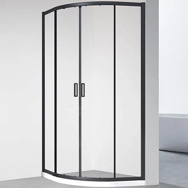 Душевой угол Veconi Rovigo RV-01B, 900x900x1950,черный, стекло прозрачное