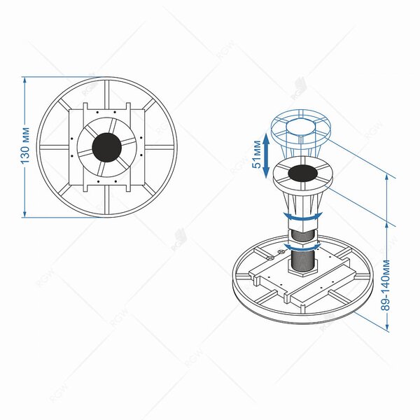 Ножки для поддона RGW N-01 (10) W