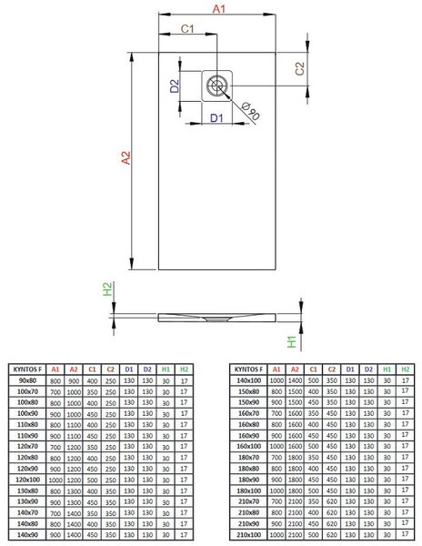 Душевой поддон Radaway Kyntos F 130x90 black HKF13090-54