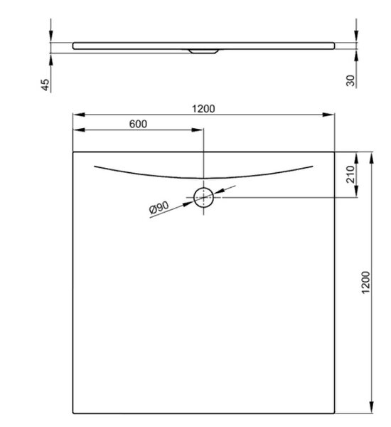 Душевой поддон Bette 3391-000 BetteFloor Side 120х120х4,5