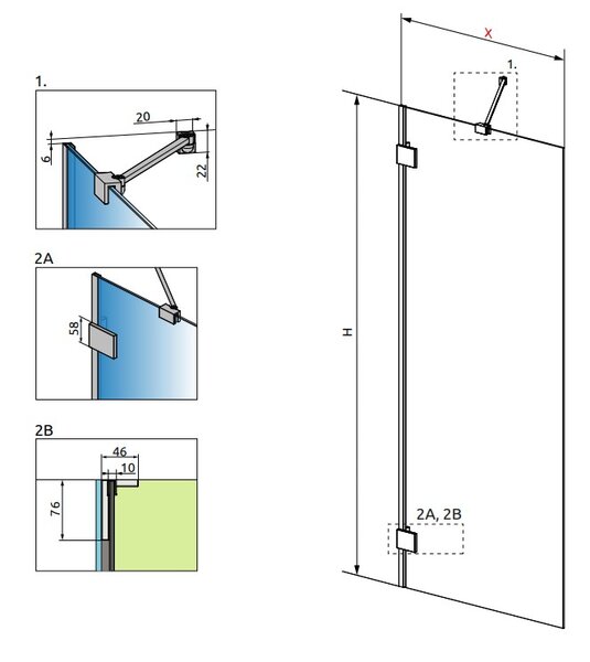 Шторка на ванну Radaway Essenza Pro Black PNJ 90  10101090-54-01