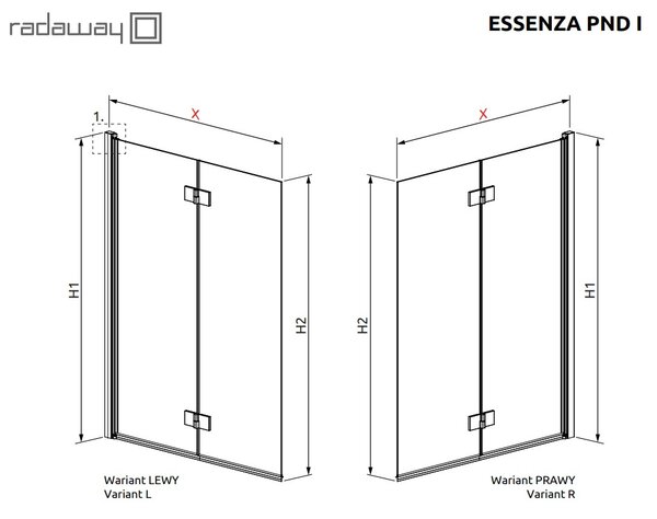 Шторка на ванну Radaway Essenza New PND 100/R 207210-01R