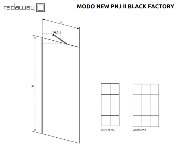Шторка на ванну Radaway Modo PNJ Black 90 Factory 10006090-54-55
