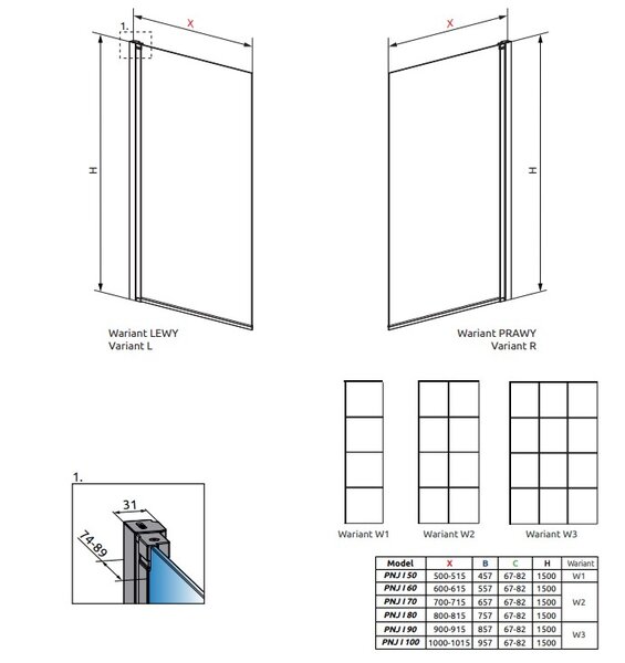 Шторка на ванну Radaway Nes Black PNJ I 80 Right Factory 10011080-54-55R