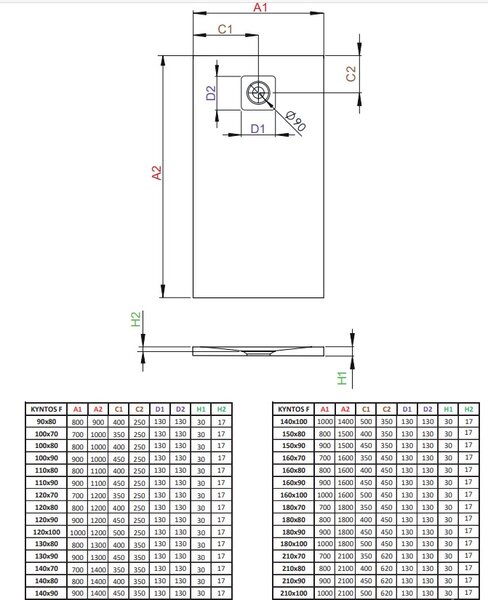 Душевой поддон Radaway Kyntos F 130x80 antracite HKF13080-64