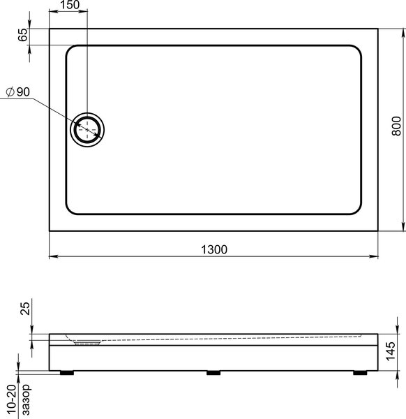 Душевой поддон Good Door Олимпик 130х80 ПН00058