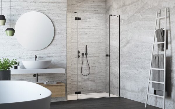 Душевая дверь Radaway Essenza New BLACK DWJS 130 см распашная профиль черный