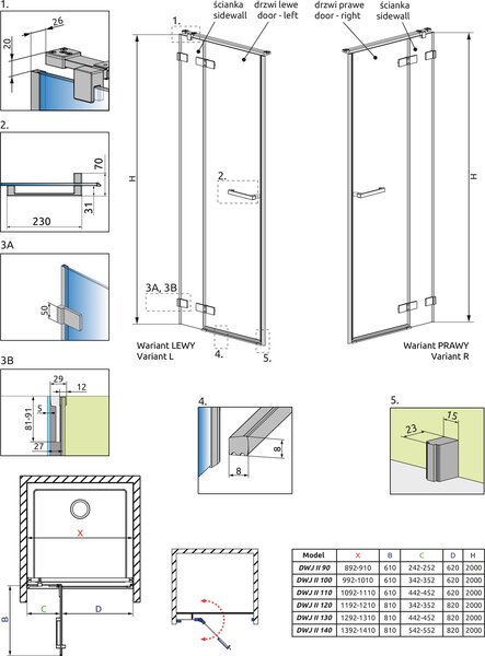 Боковая стенка Radaway Arta 223 мм 386011-03-01