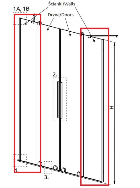 Комплект боковых стенок Radaway front wall 492 мм 10111492-01-01