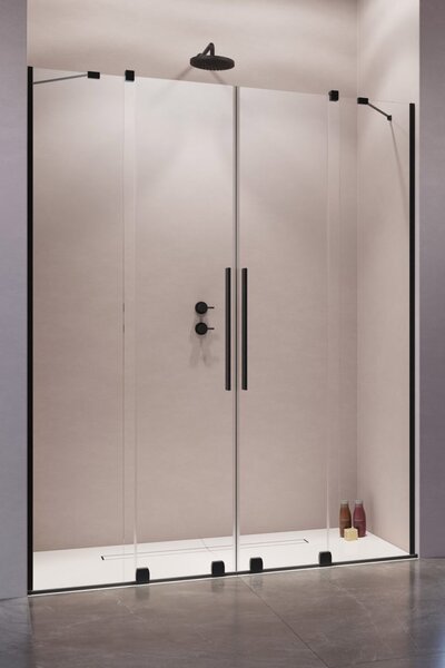 Душевая дверь Radaway Furo Black DWD 160 см раздвижная (в заказе необходимо указывать 2 артикула: створки двери и неподвижные стенки)