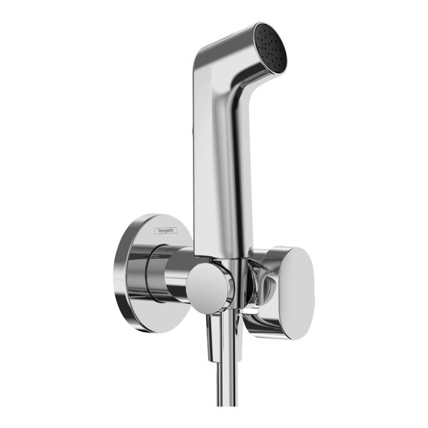 Гигиенический душ Hansgrohe S EcoSmart+ 29232340 со смесителем (внешняя часть), шлифованный черный хром