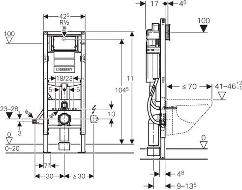 Инсталляция для унитаза GEBERIT Duofix Sigma 12 111.350.00.5