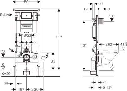 Инсталляция для унитаза GEBERIT Duofix Omega h112 111.060.00.1