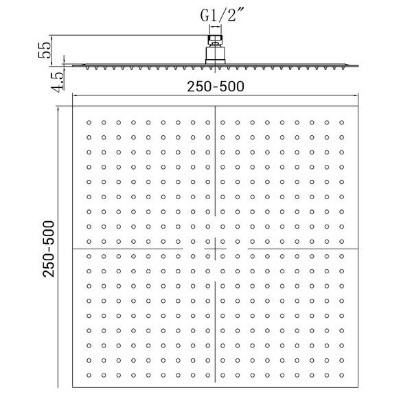 Верхний душ 3D квадратный RGW SP-82 50х50 см