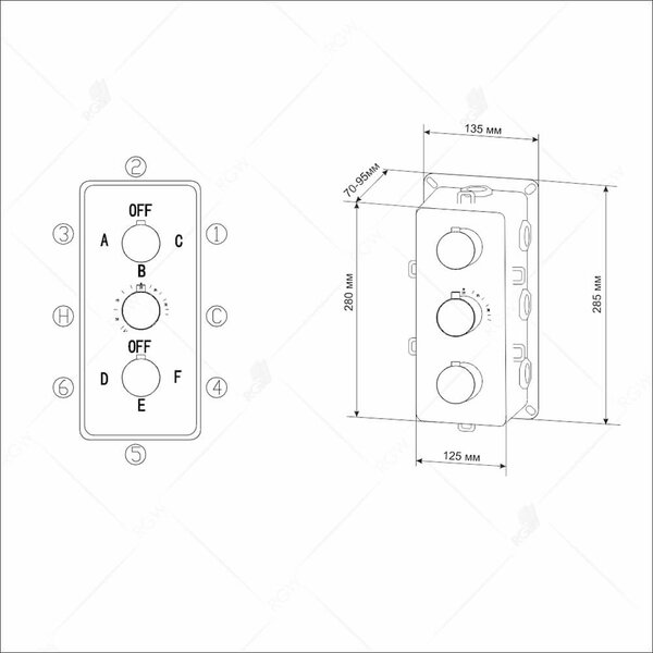 Смеситель для душа RGW Shower Panels SP-41-01 21140541-11 с термостатом