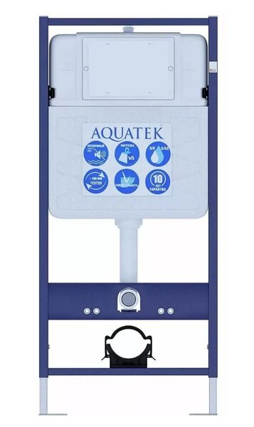 Комплект: унитаз с инсталляцией AQUATEK Standard Set AQUATEK БЕТТА с тонким сиденьем soft-close
