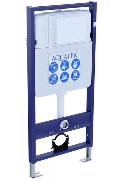 Комплект: унитаз с инсталляцией AQUATEK Standard Set AQUATEK БЕТТА с тонким сиденьем soft-close
