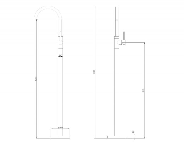 Смеситель ABBER Wasser Kreis AF8141RG напольный для раковины, розовое золото