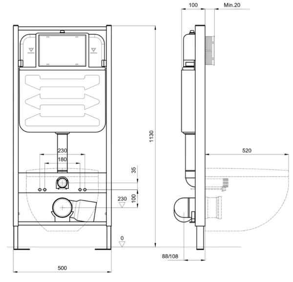 Set AQUATEK ЕВРОПА (рама AQUATEK Standard INS-0000012+звукоизоляционная прокладка+унитаз ЕВРОПА AQ1106-00+тонкое сиденье с механизмом плавного закрыва