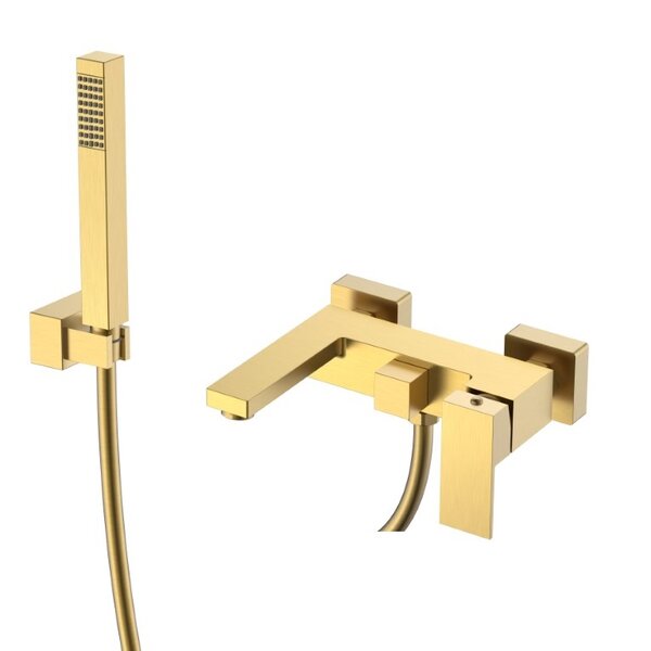 Смеситель для ванны с душем Boheme Qubic Matt Gold 473-MG