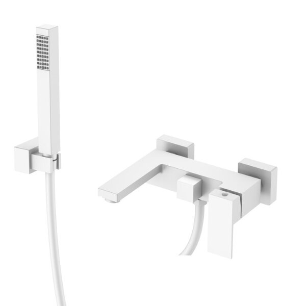 Смеситель для ванны с душем Boheme Qubic Matt White 473-MW