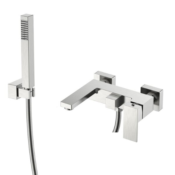 Смеситель для ванны с душем Boheme Qubic Brushed Nickel 473-NB