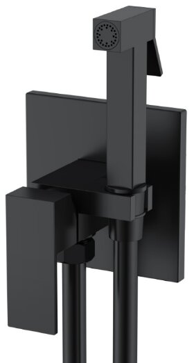 Смеситель гигиенический Boheme Qubic Matt Black 477-B черный матовый