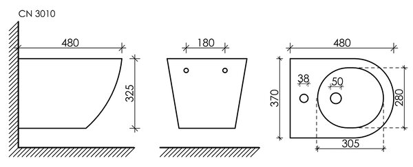 Подвесное биде Ceramica Nova FORMA CN3010 Белый