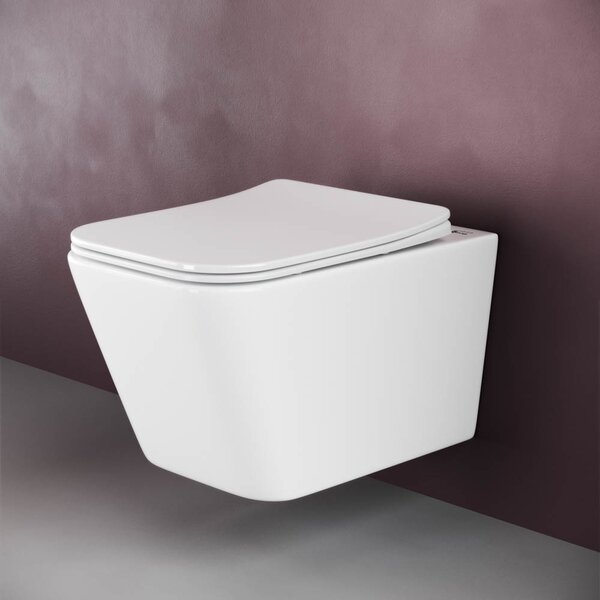 Унитаз с крышкой, инсталляцией и кнопкой смава Сет 4 в 9 Ceramica Nova Metric CN3007_1001W_1000