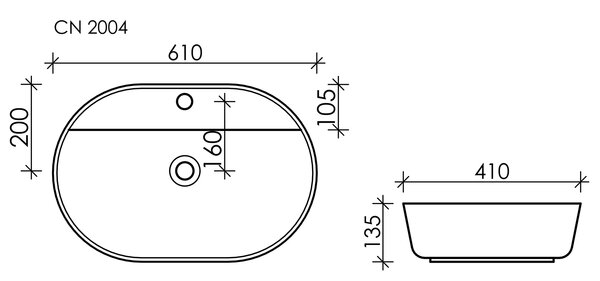 Раковина Ceramica Nova MODO CN2004 Белый 61х45х13,5