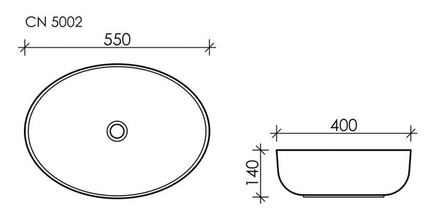 Раковина Ceramica Nova ELEMENT CN5002 Белый 55х40х14
