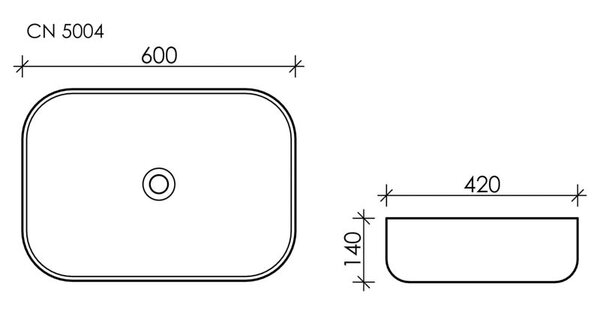 Раковина Ceramica Nova ELEMENT CN5004 Белый 60х42х14