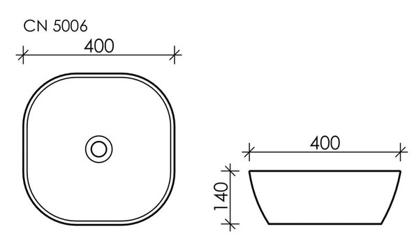 Раковина Ceramica Nova ELEMENT CN5006 Белый 40х40х14