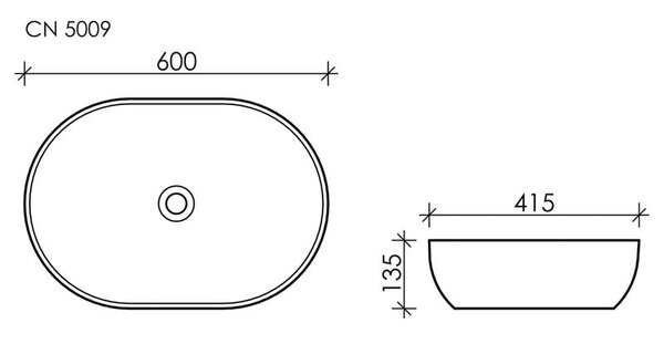 Раковина Ceramica Nova ELEMENT CN5009 Белый 60х41,5х13,5