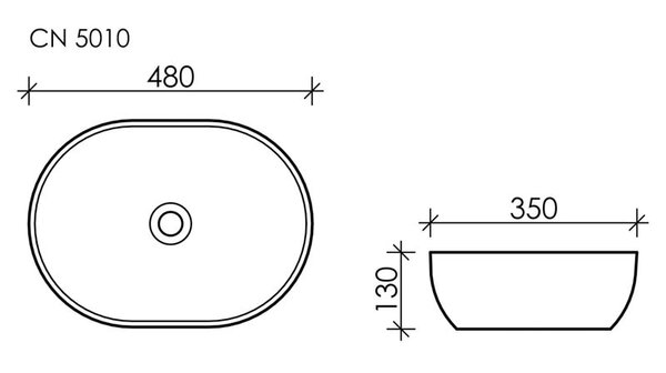 Раковина Ceramica Nova ELEMENT CN5010 Белый 48х35х13