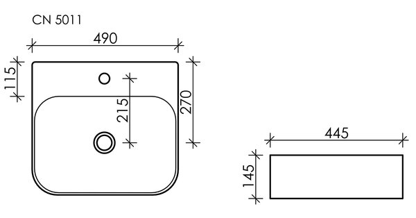 Раковина Ceramica Nova ELEMENT CN5011 Белый 49х44,5х14,5