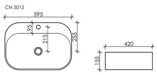 Раковина Ceramica Nova ELEMENT CN5012 Белый 59,5х42х15,5