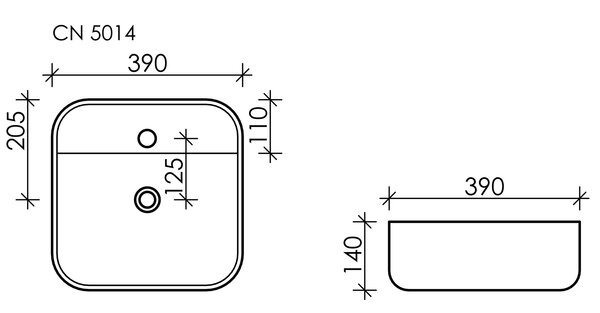Раковина Ceramica Nova ELEMENT CN5014 Белый 39х39х14