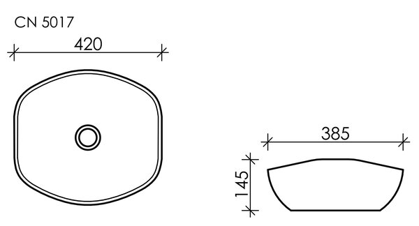 Раковина Ceramica Nova ELEMENT CN5017 Белый 42х38,5х14,5