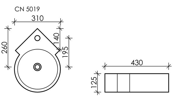 Раковина Ceramica Nova ELEMENT CN5019 Белый 31х41х12,5