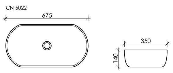 Раковина Ceramica Nova ELEMENT CN5022 Белый 67,5х35х14