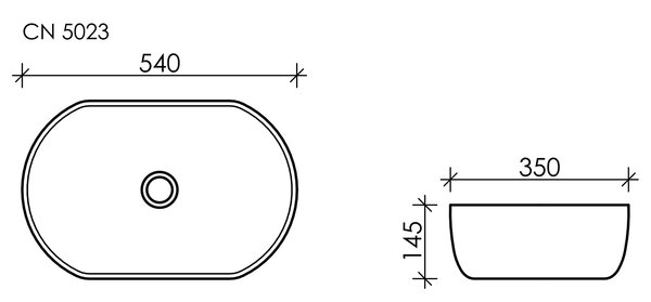 Раковина Ceramica Nova ELEMENT CN5023 Белый 54х35х14,5