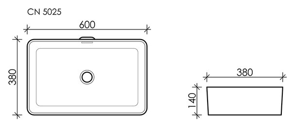 Раковина Ceramica Nova ELEMENT CN5025 Белый 60х38х14