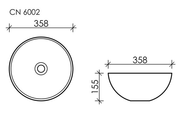 Раковина Ceramica Nova ELEMENT CN6002 Белый 35,8х35,8х15,5