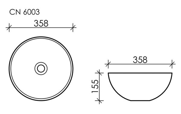 Раковина Ceramica Nova ELEMENT CN6003 Белый Матовый 35,8х35,8х15,5