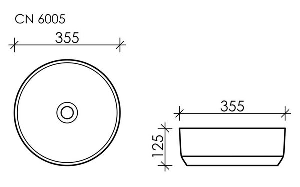 Раковина Ceramica Nova ELEMENT CN6005 Белый 35,5х35,5х12,5