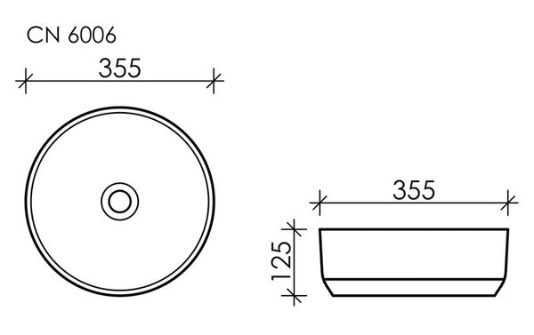 Раковина Ceramica Nova ELEMENT CN6006 Белый Матовый 35,5х35,5х12,5